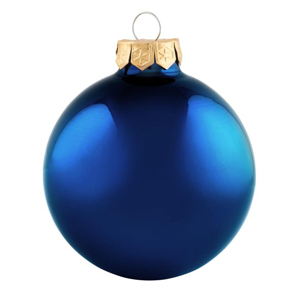 8ct Matte Midnight Blue Glass Ball Christmas Ornaments 3.25"" (80mm)