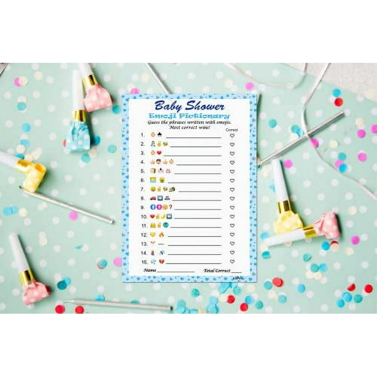 Baby Shower Games Fun Emoji Game 30 Cards for Girls Boys Baby