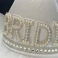 thumbnail image 6 of White Bride Cowgirl Hat with Veil Shinning Rhinestone Bride Letter Wedding Decor, 6 of 9