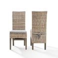 thumbnail image 6 of Crosley Furniture Edelyn Natural Rattan Dining Chairs Set of 2, Farmhouse Kitchen Accent Chair with Cushion, 6 of 15