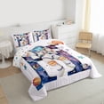thumbnail image 3 of Homewish Monogrammed H Theme Bedding Comforter Set,Planet Stars Pattern Twin Comforter Sets,Multicolor Splash Ink Bedding Set For Girl Teens,Ultra Soft Bedroom Decor Reversible,2pcs, 3 of 8