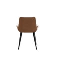 thumbnail image 4 of Modern Dining Chair Living Room Black Metal Leg Dining Chair-Brown-4pcs, 4 of 8