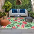thumbnail image 2 of Watermelon Outdoor Rug for Patio/Deck/Porch, Non-Slip Large Area Rug 5 x 8 Ft, Green Palm Leaves Popsicle Summer Fruit Indoor Outdoor Rugs Washable Area Rugs, Reversible Camping Rug Carpet Runner, 2 of 8