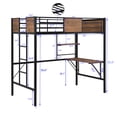 thumbnail image 4 of Twin Loft Bed with Storage Desk, Multifunctional Loft Bunk Bed with Desk and Storage Shelves, Safety Full-length Guardrails, Space-Saving Design Easy to Assemble, Black, LJ3527, 4 of 9