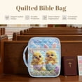 thumbnail image 7 of Xixirimido Quilted Bible Cover Bible Case for Women, Cute Chickens Bunny Ears Print Large Bible Carrying Case with Handle, Bible Study Supplies & Christian Gift for Men, Easter Egg Floral, 7 of 7