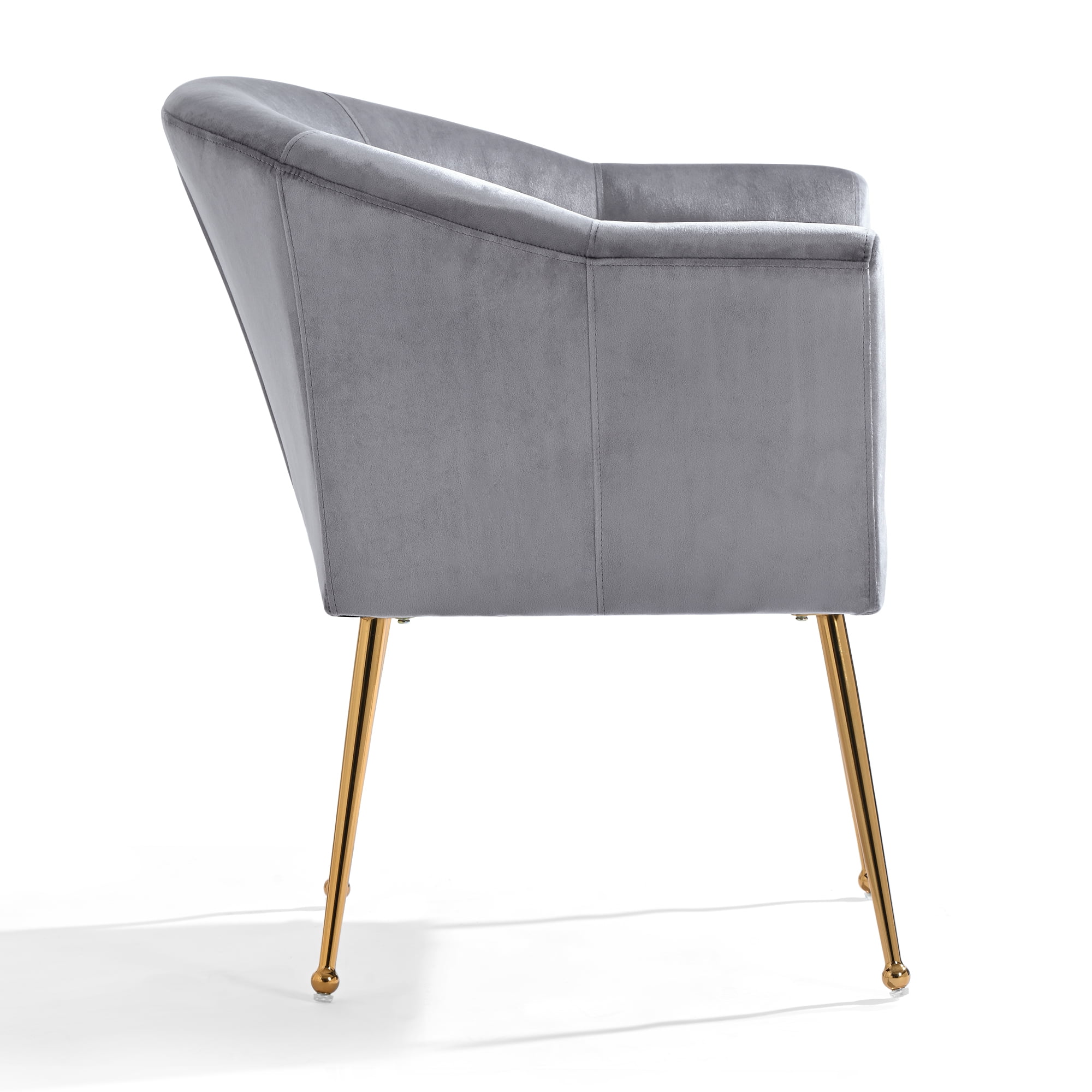 YYAo Velvet Accent Chair, Upholstered Comfy Armchair with Metal Legs for Bedroom, Living Room, Gray YYAo Velvet Accent Chair, Upholstered Comfy Armchair with Metal Legs for Bedroom, Living Room, Gray