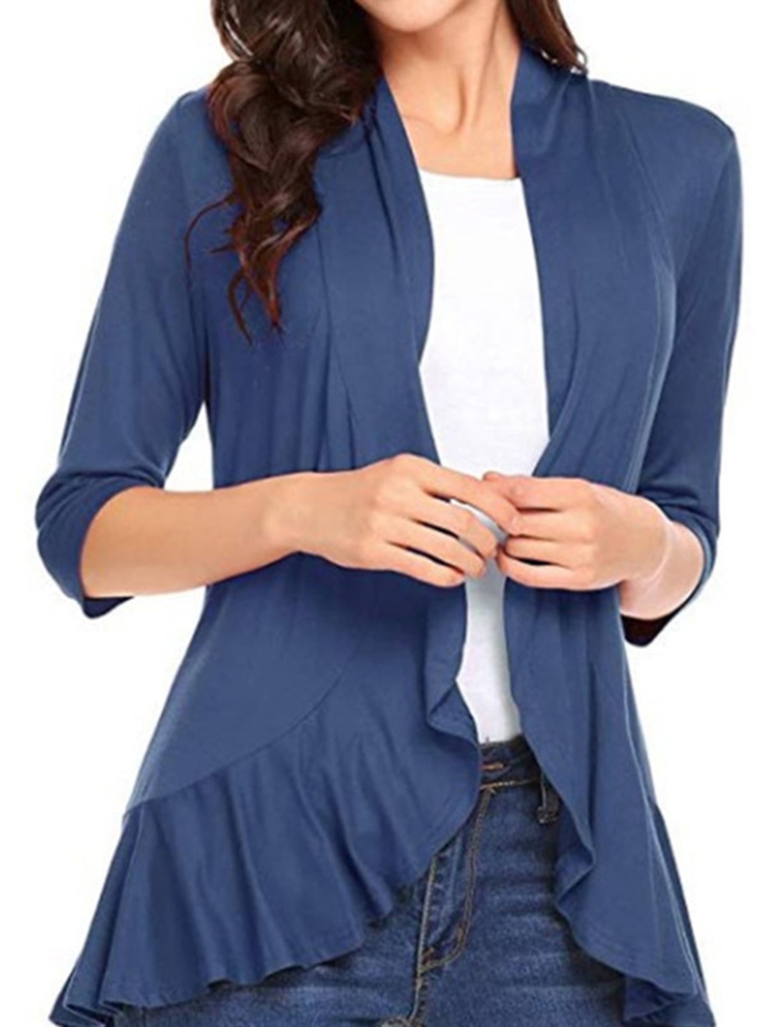 cotton three quarter sleeve cardigans
