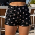 thumbnail image 2 of Arlun Women's Carnival Glitter Mini Shorts Star Sparkly Sequin Low Waist Hot Pants 2026 Night out Club Party Outfit Thin Breathable Comfortable Festival Shorts Black S, 2 of 3
