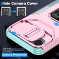 thumbnail image 3 of Dteck for iPhone 16e Case with Camera Protection Sliding Cover + Lanyard, Military Grade Drop Protection Rugged Shockproof Cover with Kickstand 6.1 inch 2025,Pink Mint, 3 of 9