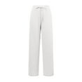 thumbnail image 4 of Lixiuxyad Casual Sweatpants Summer Casual Solid Color Loose Fit Harlan Pants Lightweight Wide Leg Pants Cropped Pants White, 4 of 5