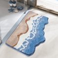 thumbnail image 3 of Alfombra de baño absorbente super caqui, 19x31IN, antideslizante, lavable, respaldo de goma, alfombras para el baño, alfombra para la ducha, alfombra absorbente tejida para el baño, 50*80CM, 3 of 9