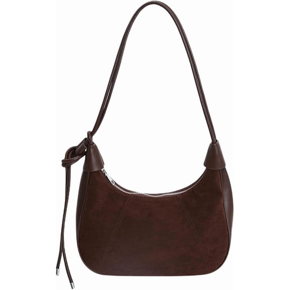 CoCoMangos Soft Faux Suede Crossbody Bag for Women, Small Hobo Purse with Adjustable Strap, Vintage Slouchy Leather Shoulder Bag