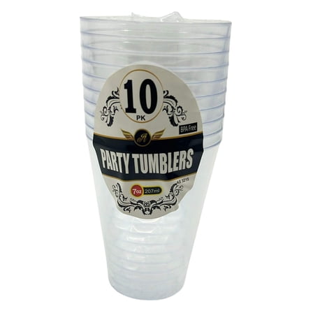 7oz Plastic Party Tumblers: 10 CT