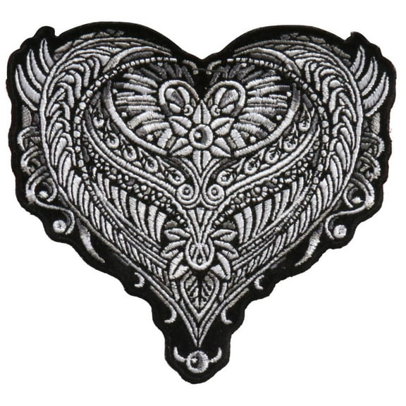 Hot Leathers PPA9200 Ornate Heart 4" x 4" Patch 4X4
