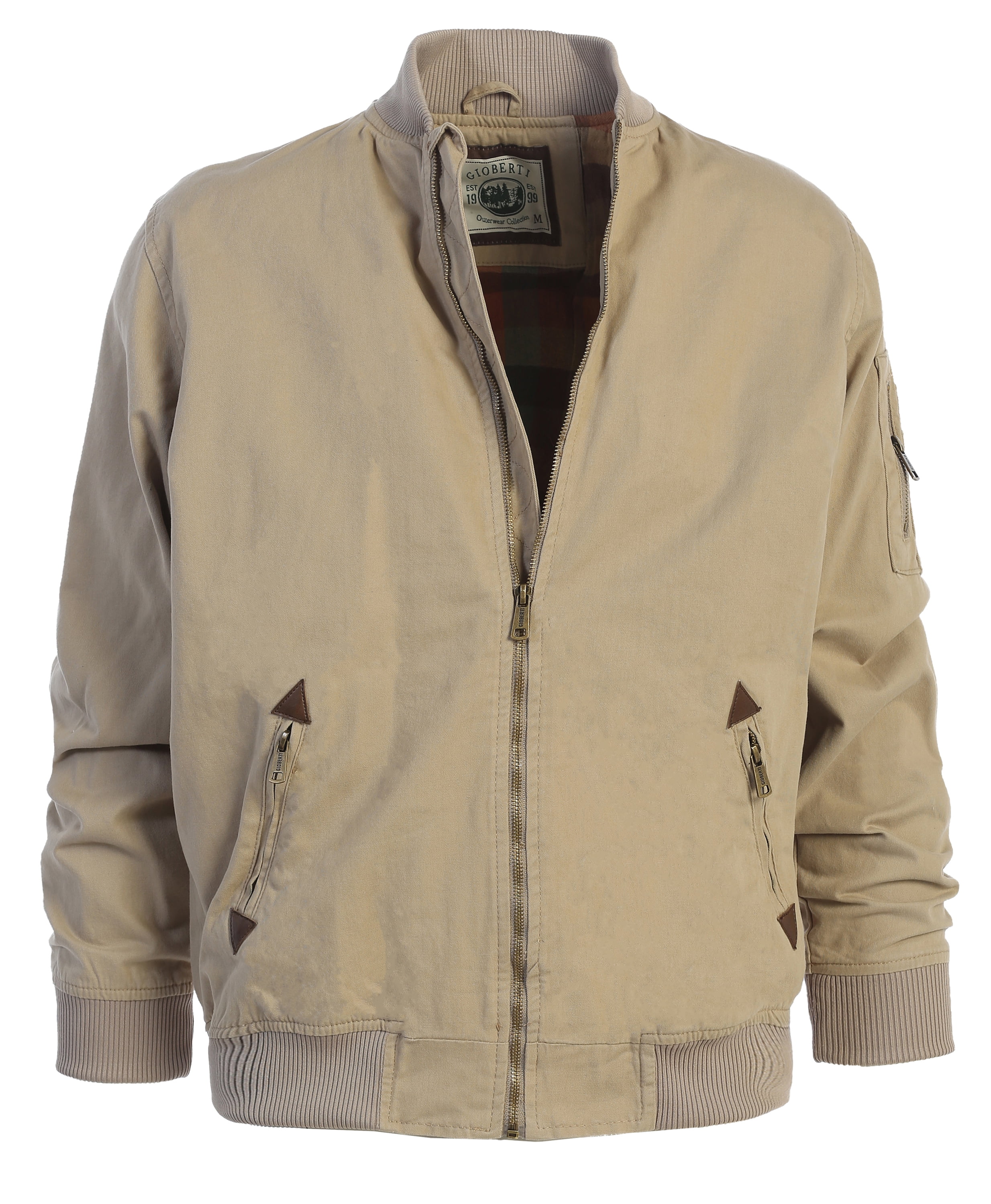 Gioberti Men's 100% Cotton Sportwear Full Zipper Twill Bomber Jacket at   Men’s Clothing store