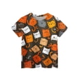 thumbnail image 3 of CCRFTGI Cute Tops for Kids Girls Size 7-8 Big Sister Outfit Short Sleeve Trendy Animal Print Blouses Casual Round Neck Tee Top Gold 3-4 Years, 3 of 4