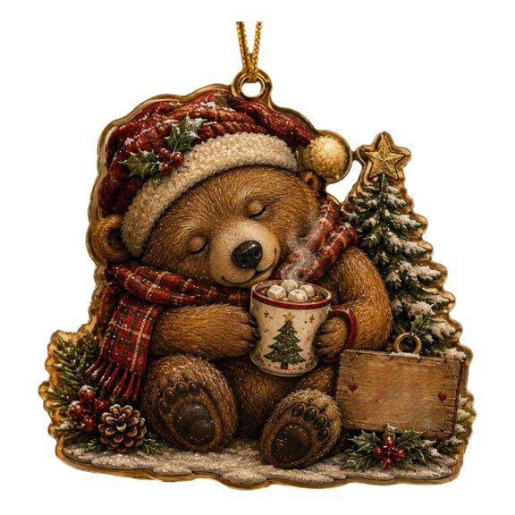 Zznnkj Animal Christmas Ornaments 3.93 Inch, 2D Acrylic Hanging Flat Pendants, Rustic Xmas Tree Decor for Farmhouse Home Holiday Keepsake Gift for Wildlife Lovers