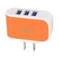 thumbnail image 3 of Wall Charger 3 Port Lightweight USB Plug Small Power Adapter Safe Phone Charging Phones Cameras Players Travel Gift Mobile Phone Orange, 3 of 5