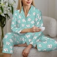 thumbnail image 6 of Sikiie Cartoon Teeth1 Women's Long-Sleeve Shirt and Full-Length Bottom Pajama Set (s-xxl)-Small, 6 of 7