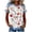 #0110-Red, variant on Pounoo Casual Tops for Women Boho Floral Print Waffle Knit Denim Patchwork Print Tees Soft Comfy Summer Weekend Shirts Gift