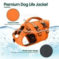 thumbnail image 3 of Kuoser Dog Life Jacket, High Flotation Dog Life Vest for Swimming Boating, Orange, XS, 3 of 7