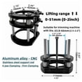 thumbnail image 4 of Zootealy Aluminum Alloy Router Lifter Base with Stainless Steel Support Rods - Crank Handle Adjustment, Stable Clamping System for Woodworking Router Table - Black, 4 of 6