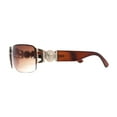 thumbnail image 3 of Luxury 90s' Rimless Thin Metal Rectangular Fashion Sunglasses Gold Gradient Brown, 3 of 4
