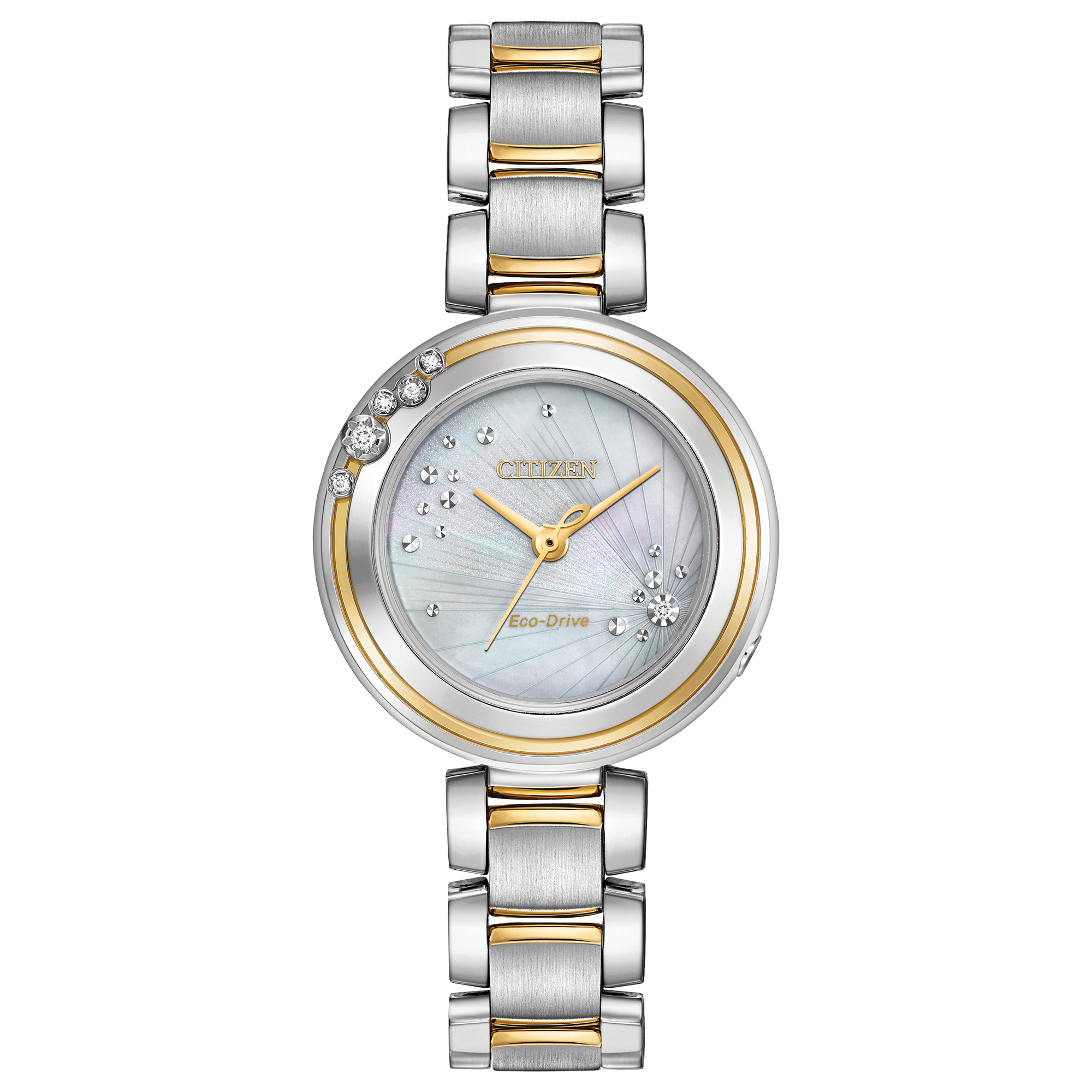 Citizen Women's Eco-Drive Classic Citizen Diamon Accent Two-Tone Stainless  Steel Watch EM0464-59D - Walmart.com