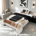 thumbnail image 2 of Manfei Mid Century Ombre Twin Comforter Sets, Brown Black Beige Oil Painting Bedding Set, Black Reversible 2-Piece, 1 Comforter and 1 Pillowcase, 2 of 6