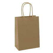 Gift Bags 8x4.25x10.5 inch Paper Bags, Shopping Bags, Medium Kraft Brown Paper Bags Bulk with Handles for Birthday Wedding Party Favors