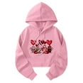 thumbnail image 5 of Mifsaly Valentines Crop Sweatshirt Women Heart Print Cropped Hoodie Girlfriend Gifts Long Sleeve Hooded Pullover Tops Funny Festival Loose Blouse Girls Going Out Spring Loungewear XXL, 5 of 7