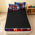 thumbnail image 4 of Erosebridal Fire Truck Zipper Full Size Comforter Sets with Fitted Sheet and 2 Pillowcases, Firefighter Zipper Bedding Set, City Night, Black Reversible, 4 of 7