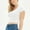 White, variant on SNKSDGM Women's Plus Casual Easter Shirts for Women Summer Tops Trendy Vacation Women's U Neck Top Short Sleeved Slim fit T Shirt Basic Top Corset Camisole Tops for Women Work Out