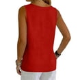 thumbnail image 6 of LEKODE Linen Tank Tops for Women Button Tank Tops V Neck T Shirts Loose Tank Tops Gauze Shirts Tunics Tops Going Out Tops Solid Tops Cute Tops Basic Tops Basic Sleeveless Shirts Cute Red L, 6 of 9