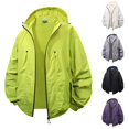 thumbnail image 4 of MIXUE Mens Coats And Jackets Autumn Winter Solid Color Hooded Long Sleeve Zip Up Loose Casual Coat Outwear,Purple,M, 4 of 4