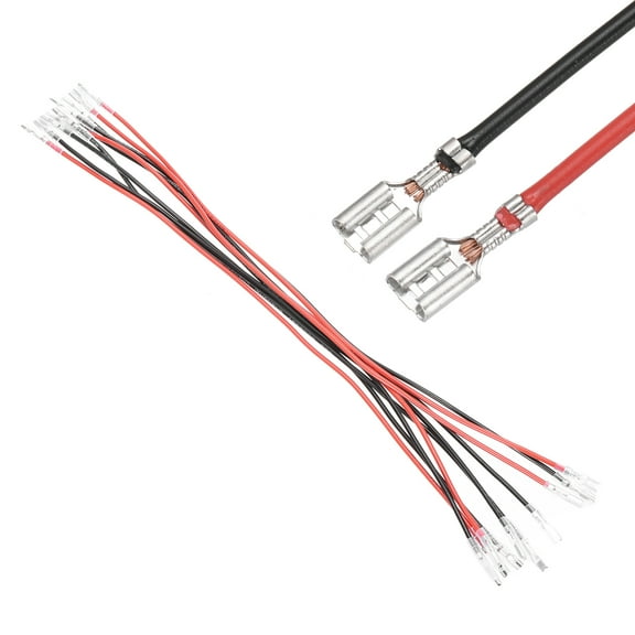 Uxcell 20Pcs Female Spade Crimp Terminal with Insulating Sleeve, 4.8mm and 6.3mm, Female Spade Quick Connector Kit