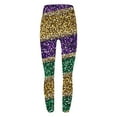 thumbnail image 4 of BVOFAR Purple Green and Gold Leggings for Women Running Sports Workout Yoga Leggings Mardi Gras Holiday Bottoms Festive Tights, 4 of 6