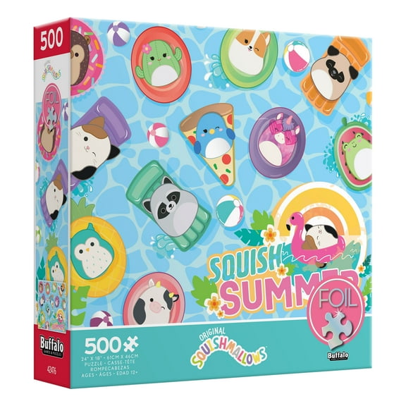 Ceaco 500 Piece Foil Squishmallow Pool Party Interlocking Jigsaw Puzzle
