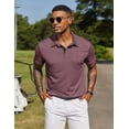 thumbnail image 2 of COOFANDY Men's Zipper Polo Shirt Casual Knit Short Sleeve Polo T Shirt Classic Fit Shirts, 2 of 6