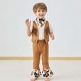 thumbnail image 7 of Kids Western Rodeo Cowboy or Cowgirl Classic Set - Vest, Jeans, Brown Hat, Scarf 4PC Outfits (Choose Color and Size)(100 3-4 Years, Z02-Brown), 7 of 7