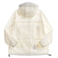 thumbnail image 4 of Unisex Hiking Jackets Windbreaker, Camping Trekking Fishing Rain Jackets Sun Protection Coats Lightweight Cardigans for Women Men, Rain Jacket Hooded Windbreaker with Pocket for Outdoor Beige L, 4 of 5