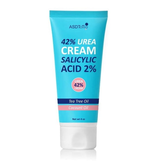 Crema de urea 42% - Cuidado de los pies para talones secos y agrietados Loción para pies - Con 2% de ácido salicílico Aceite de árbol de té Manteca de karité Aloe Vera - Para pies Manos Talones Codos