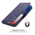 thumbnail image 4 of iPhone X Case, Mignova Genuine Leather Magnetic Closure Card Slot Wallet Case Cover with kick stand, ID & Credit Card Pockets for Apple iPhone X (Navy Blue), 4 of 5
