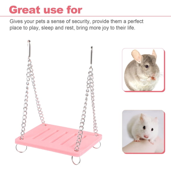 ELAYARD Hamster Swing Toy Wooden Pink 1Set