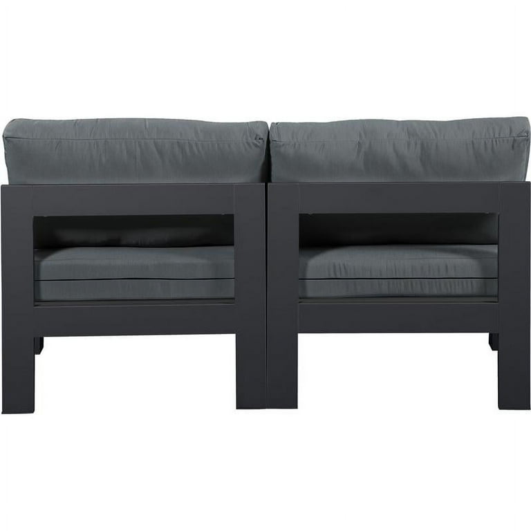 Meridian Furniture Nizuc Outdoor Patio Grey Aluminum Modular Sectional 5A Meridian Furniture Nizuc Outdoor Patio Grey Aluminum Modular Sectional 5A