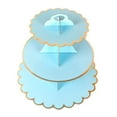 thumbnail image 1 of Soporte redondo de cartón para cupcakes de 3 niveles, para decoración de mesas de fiesta, para exhibir pasteles Azul, 1 of 7