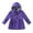 Purple, variant on LYMAYTER Little Girls Hooded Jacket Baby Mid-Length Trench Coat Toddler Solid Color Outerwear for 3-11 Years
