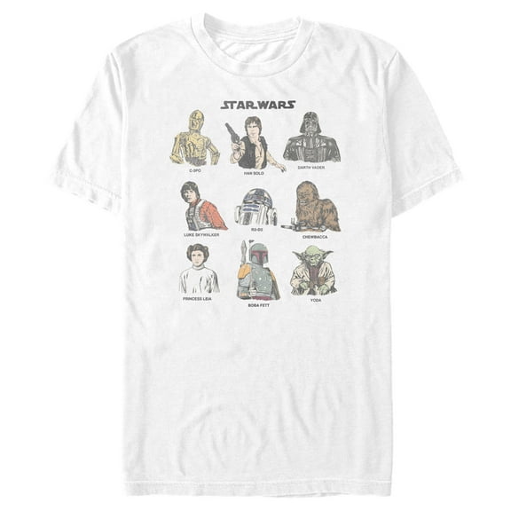 Men's Star Wars Character Grid Graphic Tee White Medium