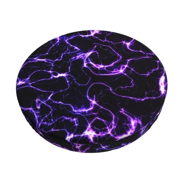 Balery Galaxy Lightning Fundas de asiento para taburete de bar redondo de tela de terciopelo ajustables que protegen de arañazos y manchas para sillas de 14 a 17 pulgadas.-12 inch