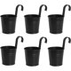 thumbnail image 1 of Juego de 6 macetas colgantes de hierro negro con gancho desmontable, 1 of 3